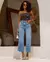 Calça Jeans Pantacourt Feminina Cintura Alta com Cinto