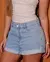 Shorts Jeans Mom Feminino Cintura Alta Barra Dobrada - BE GRINGA
