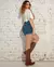 Mini Saia Jeans Feminina Cintura Média com Bordado Ana Castela - BE GRINGA