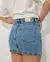 Mini Saia Jeans Feminina Cintura Média com Bordado Ana Castela - BE GRINGA