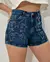 Shorts Jeans Mom Feminino Cintura Média com Bordado Ana Castela - BE GRINGA