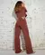 Calça Sarja Wide Leg Feminina Cintura Alta Entrelaçada Ana Castela - comprar online