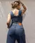 Calça Jeans Feminina Reta Cintura Alta com Detalhe de Costura - BE GRINGA