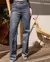 Calça Jeans Wide Leg Feminina Cintura Alta com Aplicação de Foil na internet