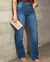Calça Jeans Reta Feminina Cintura Alta Detalhe Bolso Ana Castela - BE GRINGA