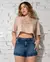 Shorts Jeans Mom Feminino Cintura Alta Ana Castela
