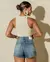 Shorts Jeans Mom Feminino Cintura Média Ana Castela na internet
