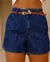 Shorts Jeans Mom Feminino com Cinto Pu - comprar online