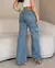 Calça Jeans Feminina Wide Leg Cargo Relaxed Cintura Baixa