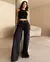 Calça Jeans Feminina Wide Leg Cargo Relaxed Cintura Baixa - loja online