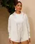 Camisa Linho Feminina Oversize Listrada
