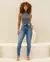 Calça Jeans Skinny Hot Feminina com Detalhe Na Boca do Bolso Cintura Alta - comprar online