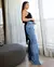 Imagem do Calça Jeans Feminina Wide Leg com Bolso Lateral Cintura Alta