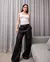 Calça Material Sintético Wide Leg Feminina Relaxed Cargo - comprar online
