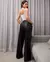 Calça Material Sintético Wide Leg Feminina Relaxed Cargo na internet