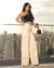 Calça Jeans Wide Leg Feminina Relaxed Cargo - loja online