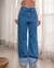 Calça Jeans Wide Leg Feminina com a Barra Dobrada - BE GRINGA