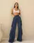 Calça Jeans Wide Leg Feminina Relaxed Cargo - comprar online