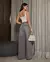 Calça Jeans Wide Leg Feminina Relaxed Cinza Estonado - BE GRINGA