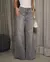 Calça Jeans Wide Leg Feminina Relaxed Cinza Estonado - loja online