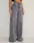 Calça Jeans Wide Leg Feminina Relaxed Cargo Cinza - BE GRINGA