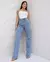 Calça Jeans Feminina Wide Leg Basica Cintura Alta - comprar online