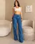 Calça Jeans Wide Leg Feminina Cintura Alta Básica 100% Algodão - comprar online