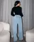 Calça Jeans Wide Leg Feminina Cintura Alta Básica sem Elastano - loja online