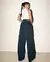 Calça Jeans Wide Leg Feminina Cargo Relaxed Cintura Baixa Black Blue na internet