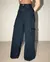 Calça Jeans Wide Leg Feminina Cargo Relaxed Cintura Baixa Black Blue - BE GRINGA