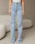 Calça Jeans Wide Leg Fem Cintura Alta Básica com Elastano Sky Claro na internet