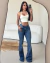Calça Jeans Flare Feminina Cintura Baixa Sky Escuro