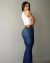 Calça Jeans Flare Feminina Cintura Alta Escura com Used - comprar online