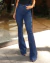 Calça Jeans Flare Feminina Cintura Alta Amaciado na internet