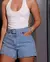 Shorts Jeans Feminino Mom com Cinto Cintura Alta - BE GRINGA