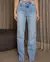 Calça Jeans Wide Leg Feminina Cintura Alta Básica Algodão - BE GRINGA
