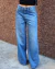 Calça Jeans Wide Leg Feminina Relaxed com Lapela Sky Médio na internet