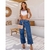CALÇA JEANS PARACHUTE FEMININA CINTURA ALTA REGULADORES NO CÓS - comprar online