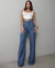 Calça Jeans Wide Leg Feminina Cintura Alta Média