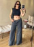 Calça Jeans Feminina Wide Leg Relaxed Cintura Baixa Vintage na internet