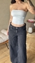 Calça Jeans Feminina Wide Leg Cargo Relaxed Cintura Baixa na internet