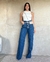 CALÇA JEANS WIDE LEG FEMININA CINTURA ALTA ROPE - BE GRINGA