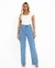 CALÇA JEANS WIDE LEG BÁSICA COM ELASTANO