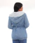 PARKA SARJA FEMININA FORRADA COM CAPUZ JEANS - loja online