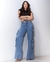 Calça Jeans Wide Leg Feminina Relaxed Cargo - comprar online