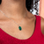 Conjunto Brinco Gancho e Colar Com Pingente Oval Verde Prata 925 - comprar online