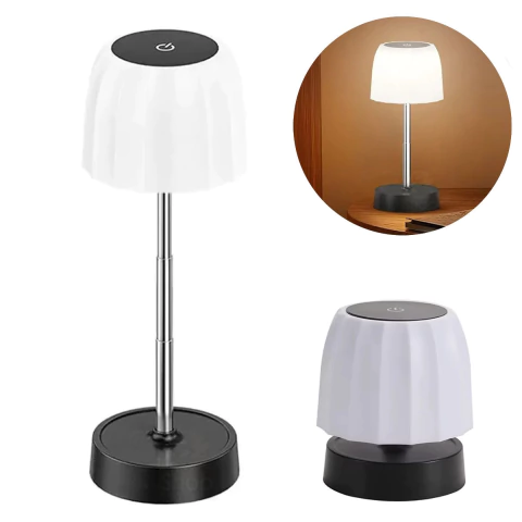 Luminária de Mesa 12 Leds Recarregável Abajur Aste Retratil