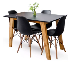 Juego comedor Mesa 140 + 4 sillas Eames Blanco o Negro - Urbana deco