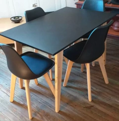 Juego comedor Mesa 140 + 4 sillas Tulip Blanco o Negro - tienda online