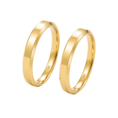 Par de Alianças de Ouro 18k Eternity 4mm